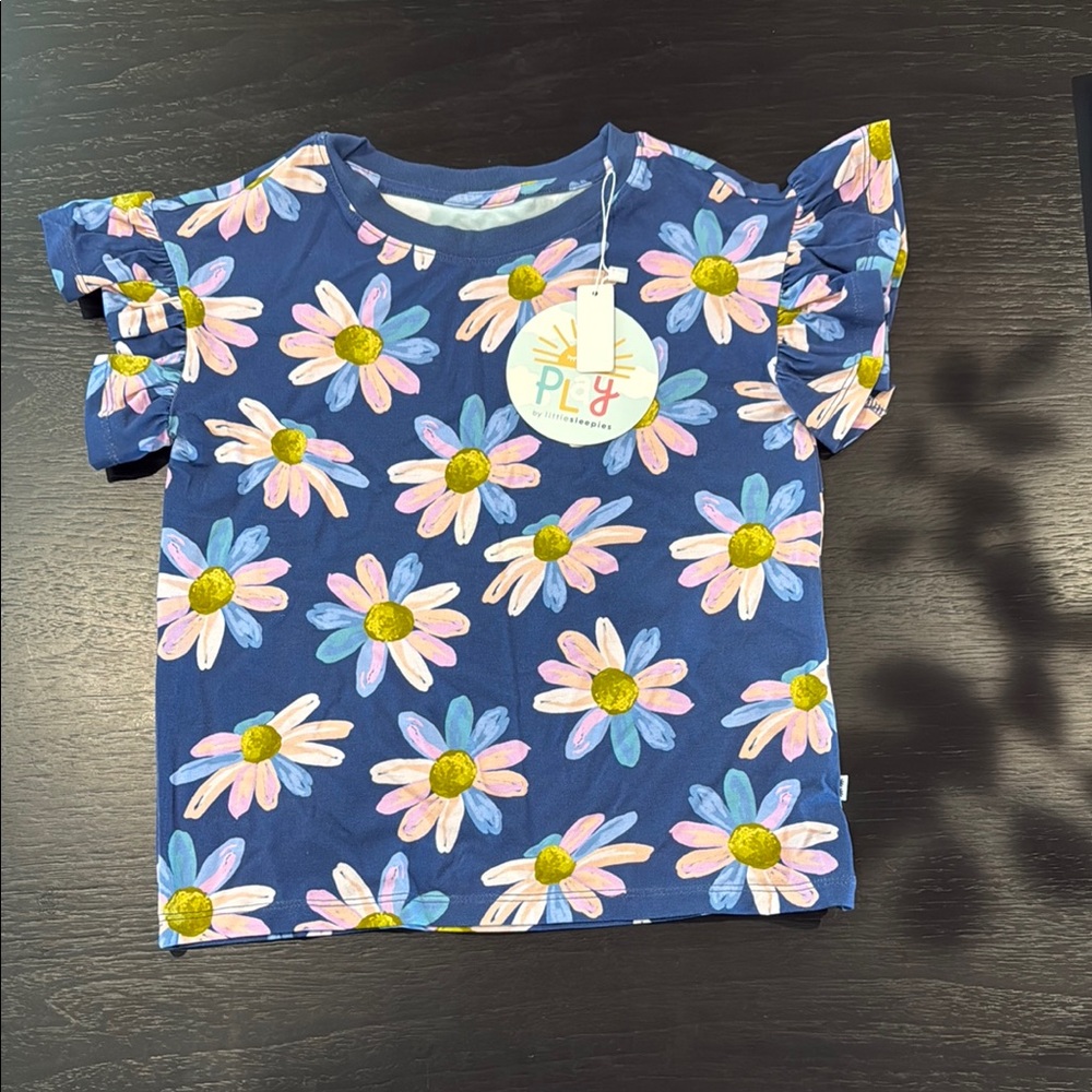 Little sleepies Daisy Print Kids Top - Blue
